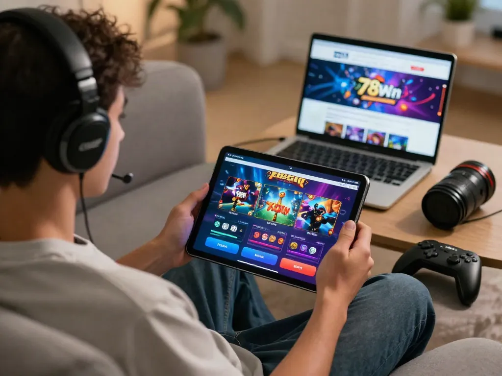 Exciting online gaming at home with 78win là gì app and accessories.