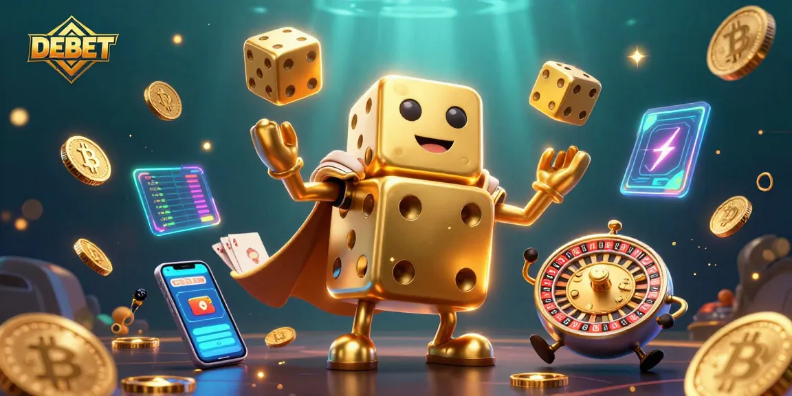 Engage with DEBET by exploring vibrant 3D casino illustrations showcasing gambling excitement
