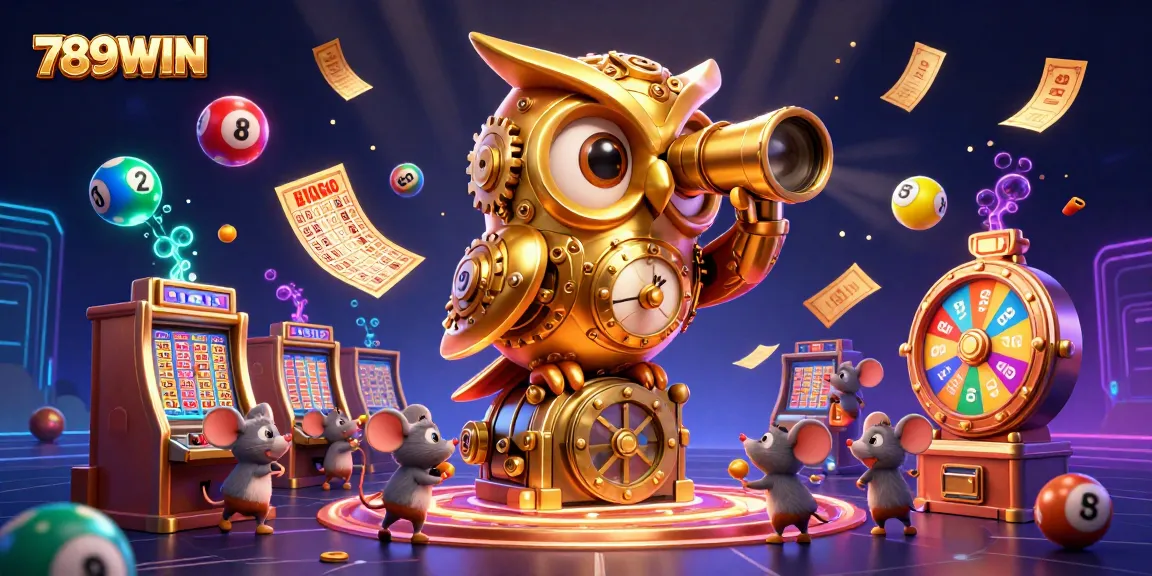 Experience the excitement of 789WIN as colorful lottery balls and gold tickets rain from the casino floor.