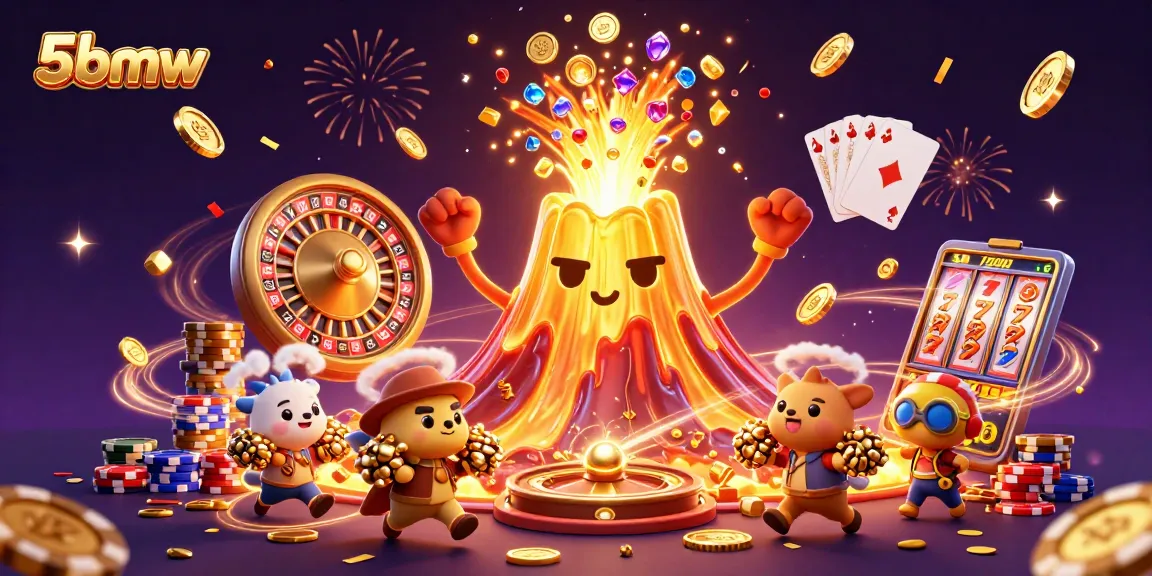 Experience the thrill of 5bmw casino with a vibrant 3D scene filled with explosive wins and treasure.