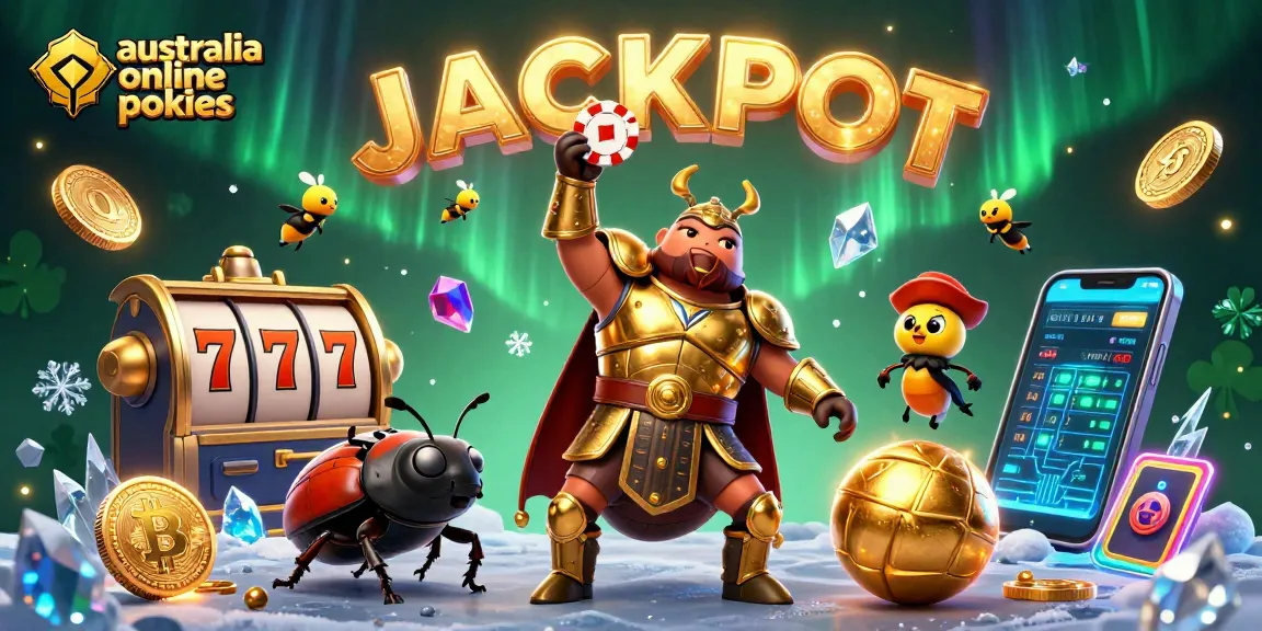 Engage in thrilling australia online pokies action with vibrant characters and gaming elements in this captivating casino scene.