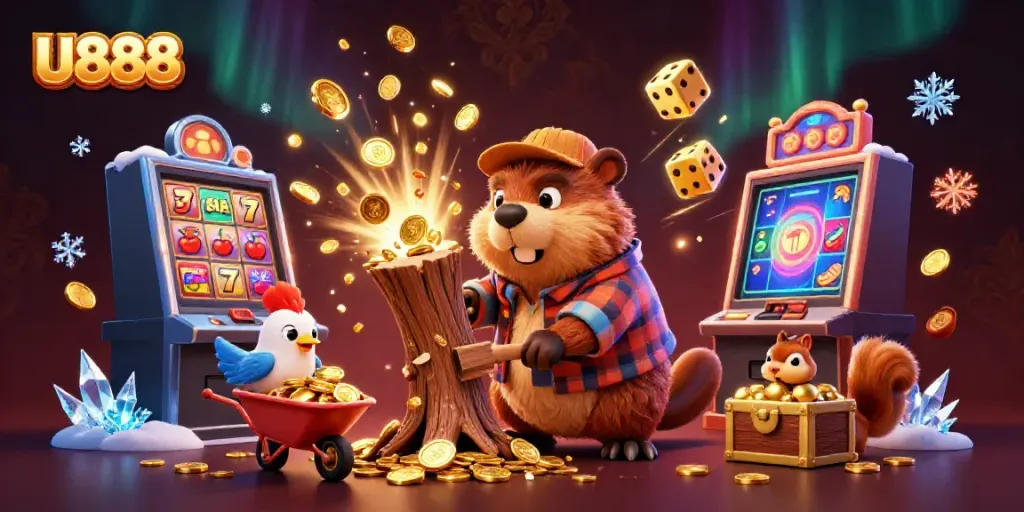 Engage with U888's dynamic casino adventure featuring cartoon characters and vibrant gaming elements.