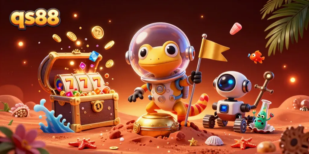 Engage in excitement at the qs88 casino with a 3D Martian gecko uncovering jackpots.