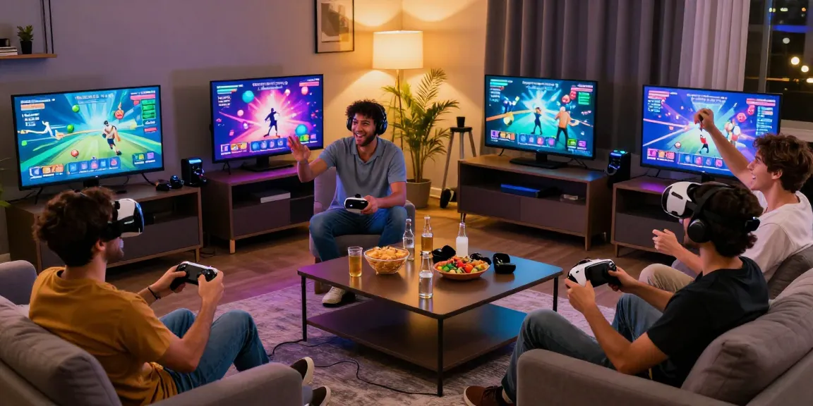 Players enjoying interactive xxx games in a lively living room setting, showcasing immersive adult gaming experiences.