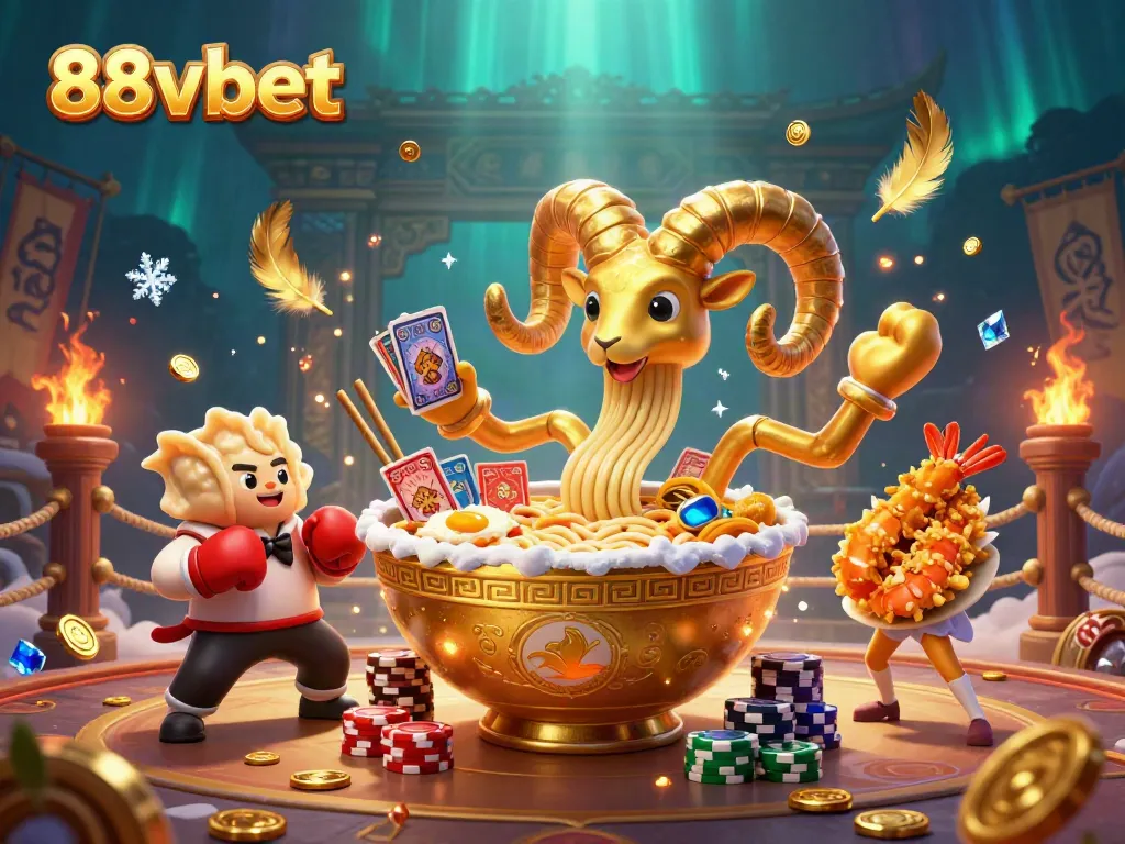 Engage in thrilling card battles with 88vbet's unique characters amidst a vibrant casino backdrop.