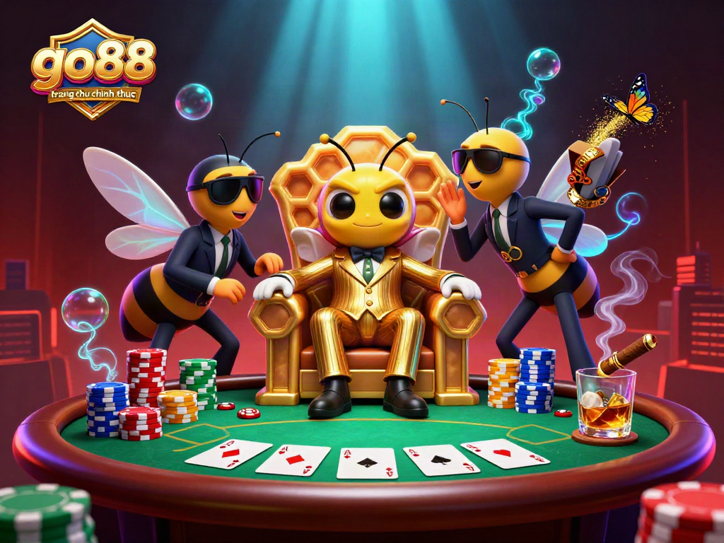 Engage in thrilling gameplay with go88 trang chu chinh thuc, featuring a bumblebee mob boss and poker elements.