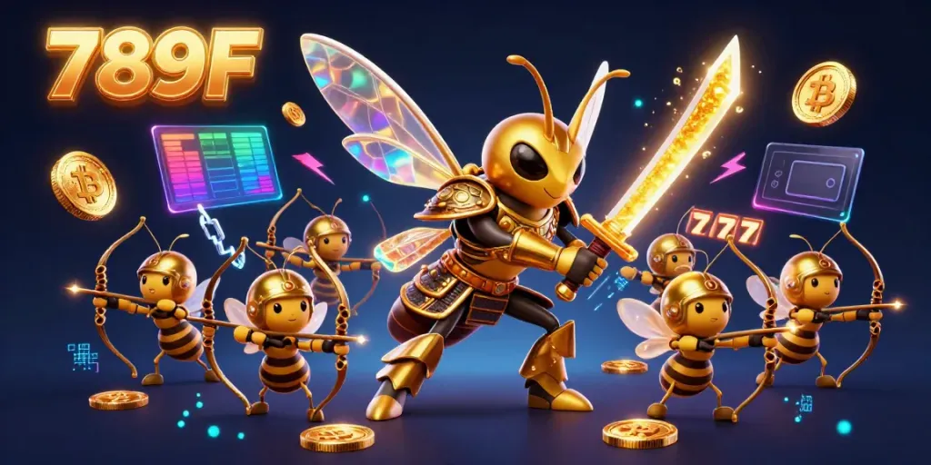 Experience the thrill of winning at 789F with vibrant casino elements and dazzling characters.