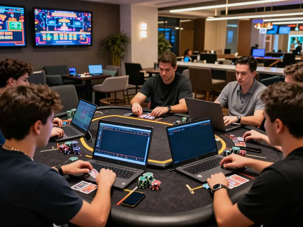 Engaging online gambling experience at https://c168slot2.com/ showcasing players in a modern casino.