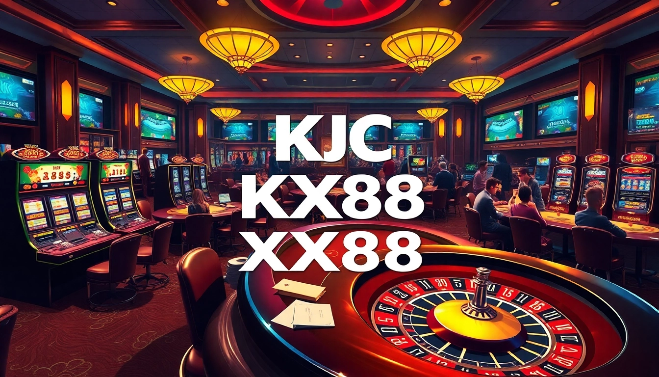 KJC XX88 evokes excitement as players engage in thrilling casino games at a luxurious venue.