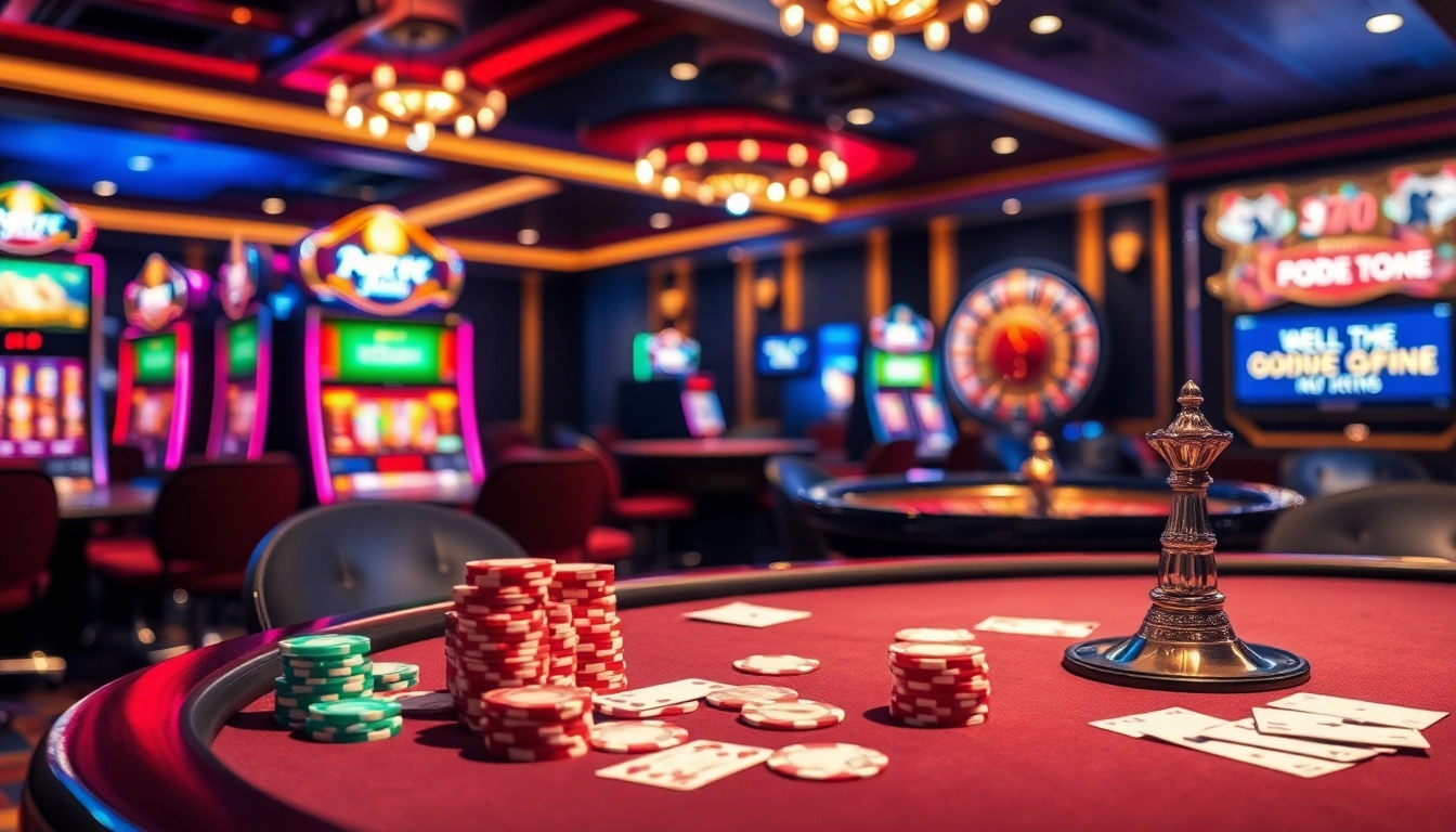 Gamble with code fabet at a stylish poker table filled with vibrant chips and cards in an elegant casino.