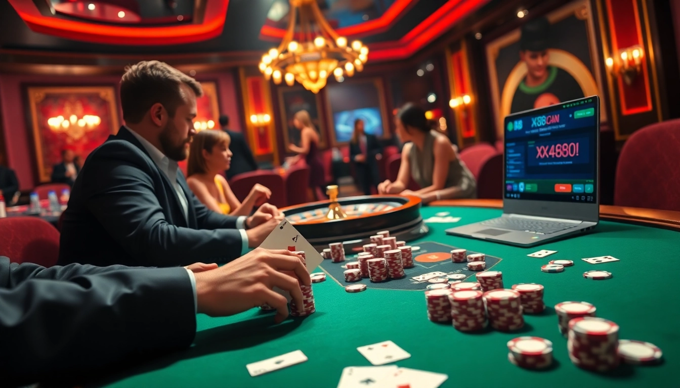 Experience the thrill of poker at xx88casino.com with vibrant casino visuals and high-stakes action.