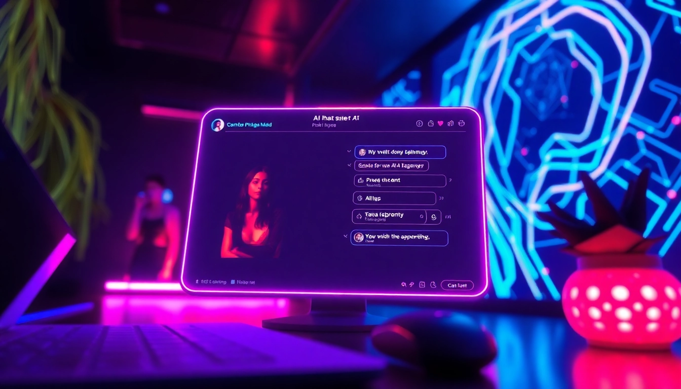 Engaging interactive AI character in a modern chat interface focused on sex ai.