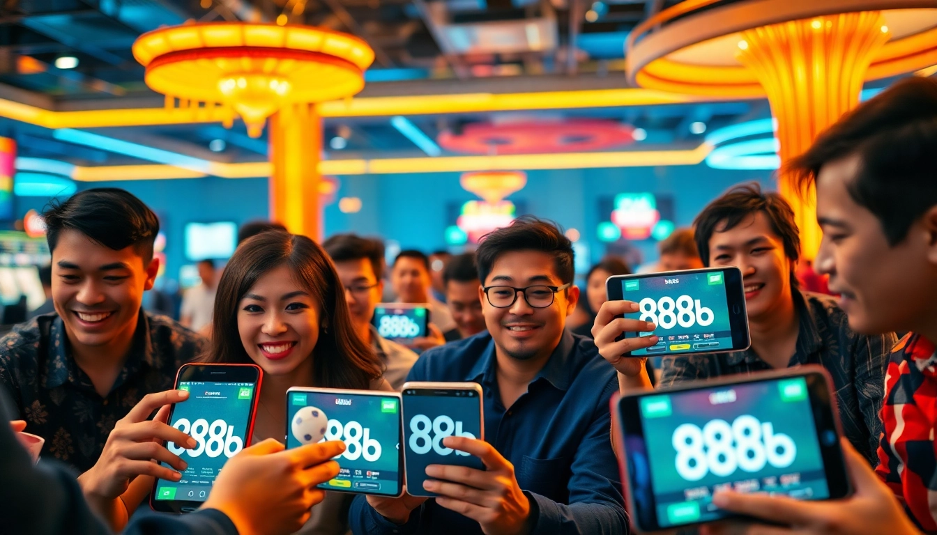 Exciting scene of players engaging with 888b.bet, showcasing dynamic betting experiences and vibrant gaming atmosphere.