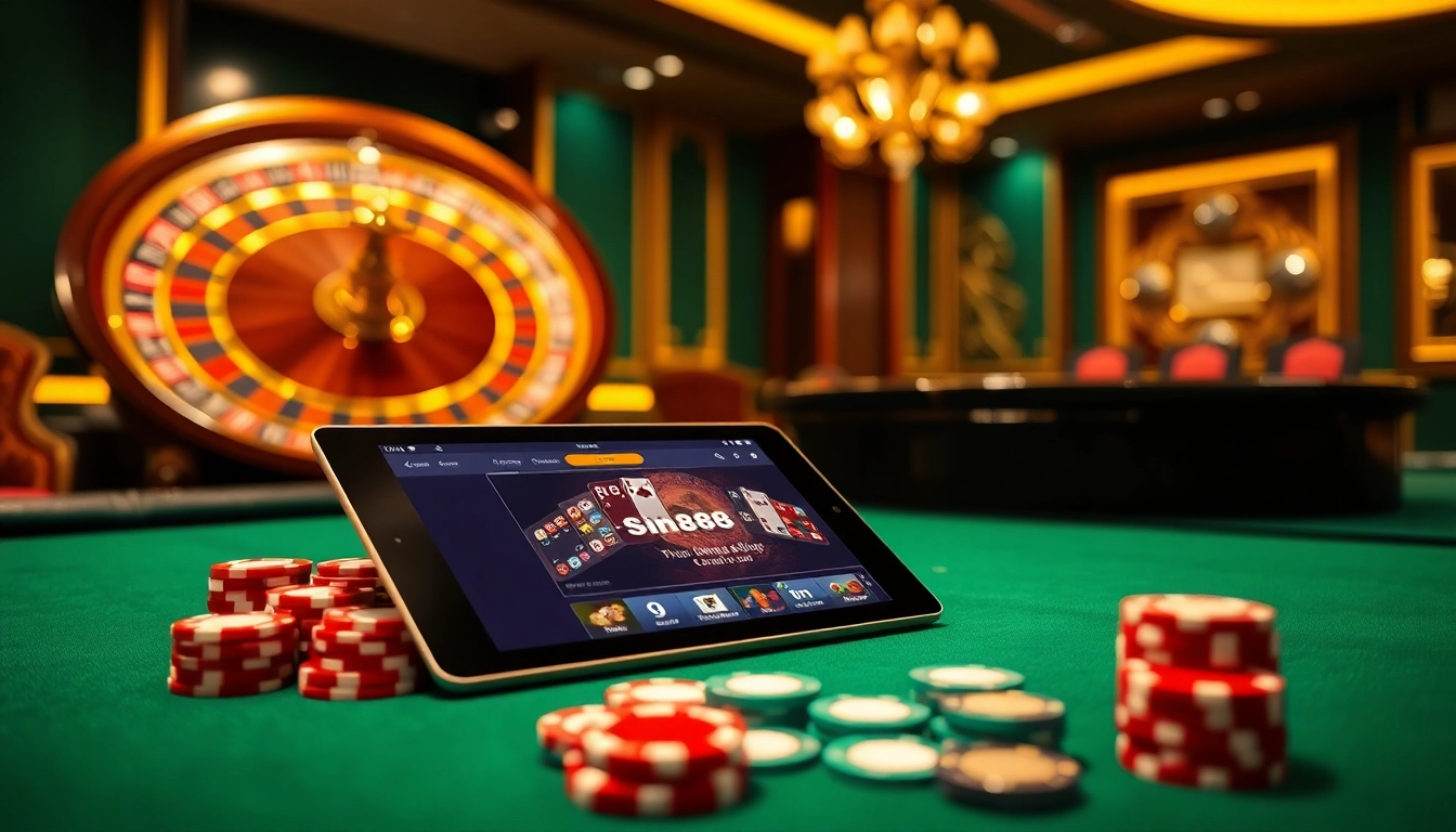 Experience sin88 đăng nhập as players engage excitedly at a luxury casino table.
