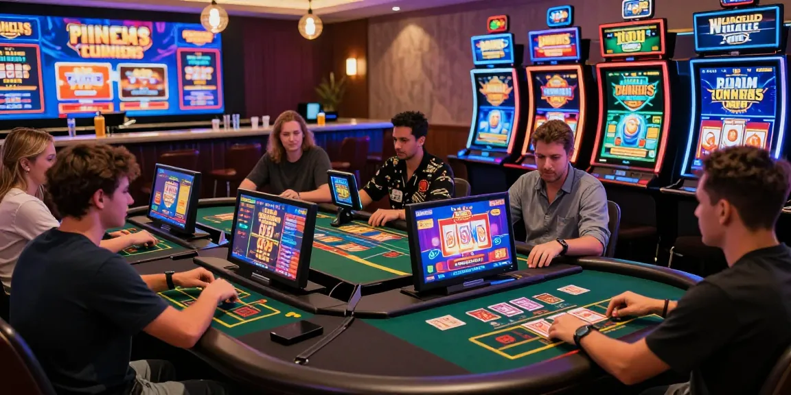 Players enjoying exciting games at credit card casinos in a vibrant online gambling environment.