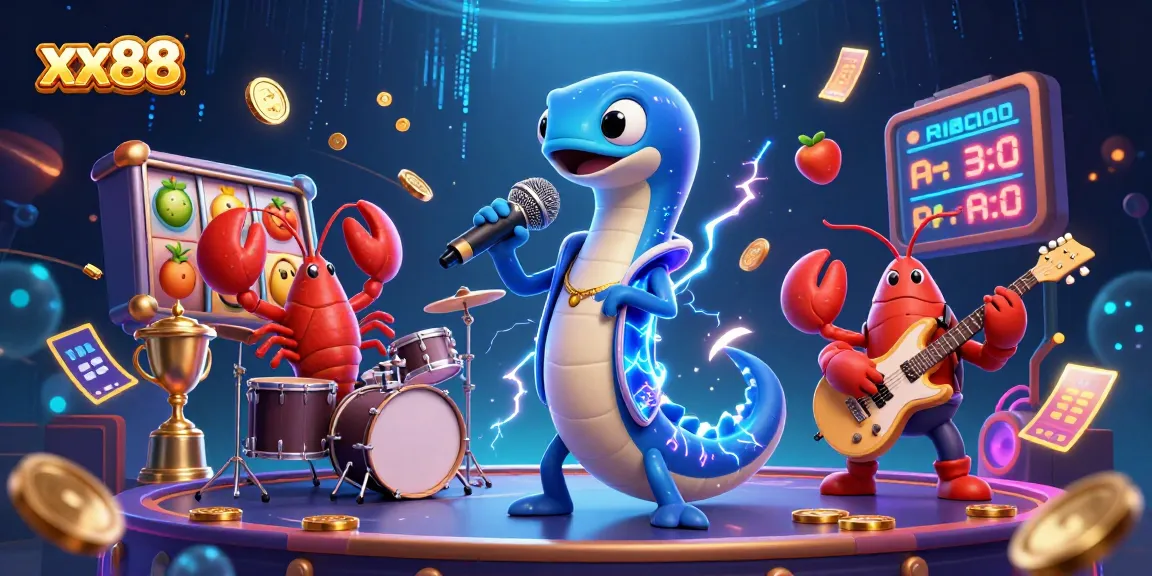 Engage with the thrilling world of xx88 in this vibrant casino scene with animated characters.